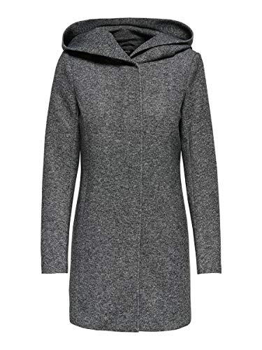 Only onlSEDONA Light Coat OTW Noos Abrigo, Gris (Dark Grey Melange), 38 (Talla del Fabricante: Medium) para Mujer