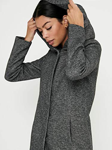 Only onlSEDONA Light Coat OTW Noos Abrigo, Gris (Dark Grey Melange), 38 (Talla del Fabricante: Medium) para Mujer