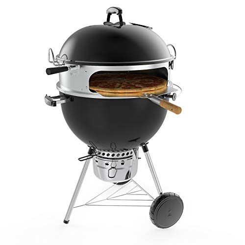 Onlyfire Kit de anillo de pizza de acero inoxidable con asador, kit de barbacoa multifuncional, para asar pollo y cocinar pizza, se adapta a la mayoría de las parrillas de caldera de carbón de 57 cm