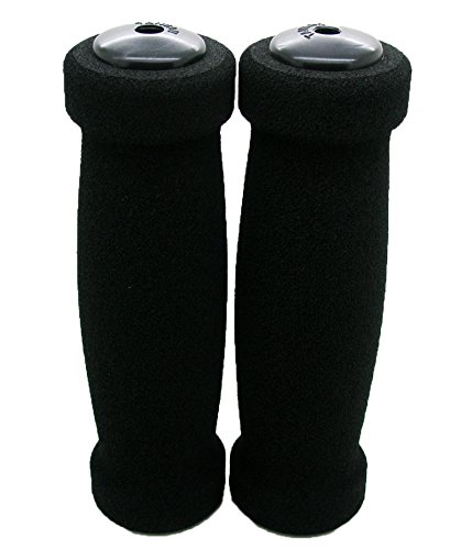 ONOGAL 2x Puños de Espuma de Neopreno Ergonomicos con Tapones para Bicicleta o Moto 2906negro