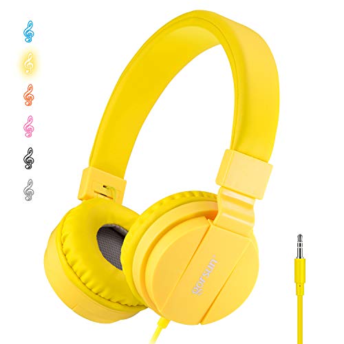 ONTA® Auriculares para Niños,Plegable Cómodos Auriculares Niños con Seguro Material,Auriculares Infantiles con Ligera Diadema,Estéreo Cerrados Cascos para Niños -Amarillo ONTA® Auriculares para Niños,Plegable Cómodos Auriculares Niños con Seguro Material,Auriculares Infantiles con Ligera Diadema,Estéreo Cerrados Cascos para Niños -Amarillo