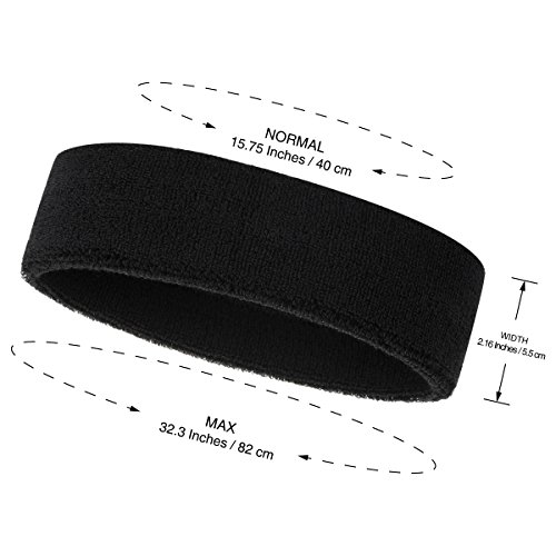 ONUPGO Banda para el sudor para hombres y mujeres, 3 diademas deportivas que absorben la humedad atlética de algodón de rizo para la cabeza ONUPGO Banda para el sudor para hombres y mujeres, 3 diademas deportivas que absorben la humedad atlética de algodón de rizo para la cabeza