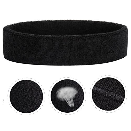 ONUPGO Banda para el sudor para hombres y mujeres, 3 diademas deportivas que absorben la humedad atlética de algodón de rizo para la cabeza ONUPGO Banda para el sudor para hombres y mujeres, 3 diademas deportivas que absorben la humedad atlética de algodón de rizo para la cabeza