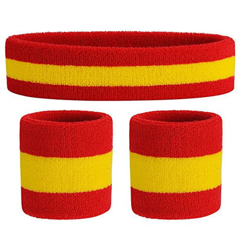 ONUPGO Set de muñequeras Deportivas Set de muñequeras con Banda de sujeción Bandas para Sudar Wristband Ejercicio atlético Baloncesto Muñequera y Bandas para la Cabeza