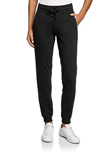 oodji Ultra Mujer Pantalones de Punto Deportivos, Negro, S oodji Ultra Mujer Pantalones de Punto Deportivos, Negro, S