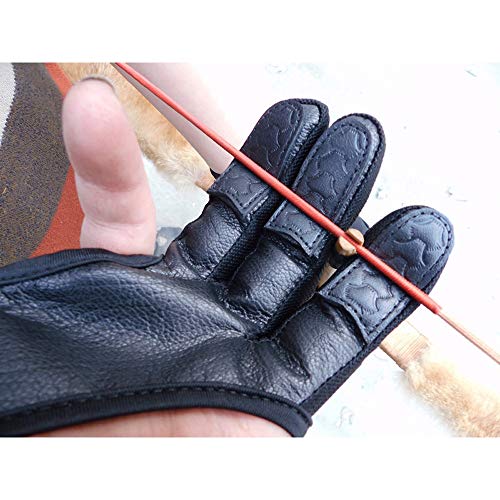 OPNIGHDYMD Guante de Tiro con Arco Protector de 3 Dedos Equipo de protección de Tiro de Cuero Adecuado para Manos Izquierda y Derecha (Size : S) OPNIGHDYMD Guante de Tiro con Arco Protector de 3 Dedos Equipo de protección de Tiro de Cuero Adecuado para Manos Izquierda y Derecha (Size : S)
