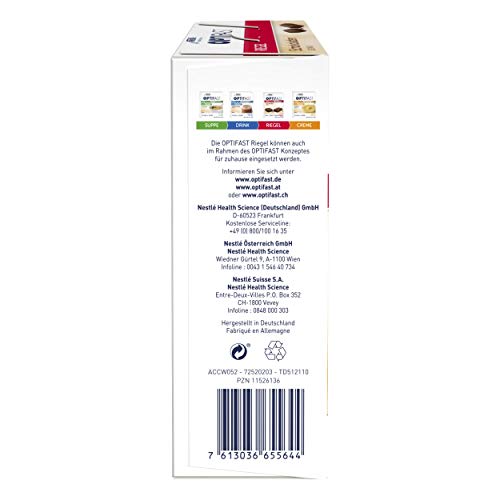 OPTIFAST Barritas Chocolate. Estuche de 6 barritas de 65g cada una, sustitutivas de la comida para control de peso OPTIFAST Barritas Chocolate. Estuche de 6 barritas de 65g cada una, sustitutivas de la comida para control de peso