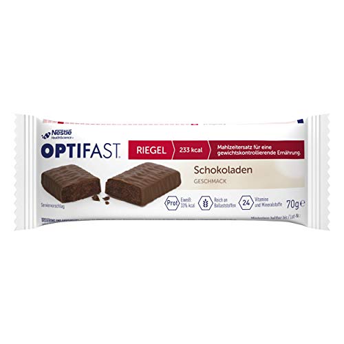 OPTIFAST Barritas Chocolate. Estuche de 6 barritas de 65g cada una, sustitutivas de la comida para control de peso