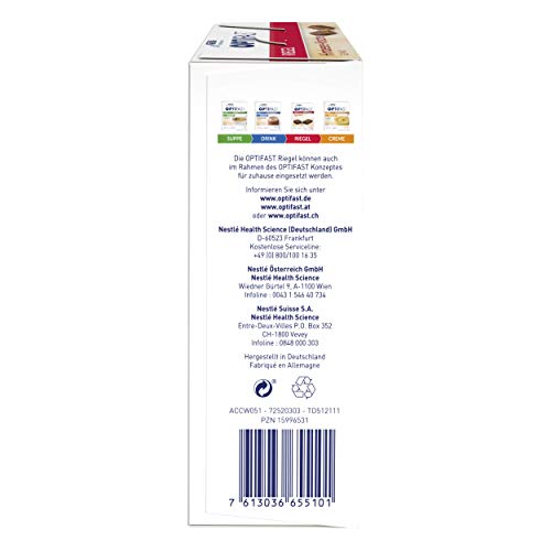 OPTIFAST Barritas Frutos Rojos - Estuche de 6 barritas de 65g cada una, sustitutivas de la comida para control de peso OPTIFAST Barritas Frutos Rojos - Estuche de 6 barritas de 65g cada una, sustitutivas de la comida para control de peso