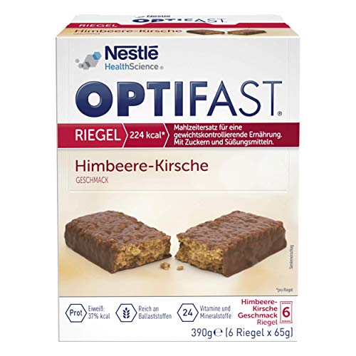 OPTIFAST Barritas Frutos Rojos - Estuche de 6 barritas de 65g cada una, sustitutivas de la comida para control de peso OPTIFAST Barritas Frutos Rojos - Estuche de 6 barritas de 65g cada una, sustitutivas de la comida para control de peso