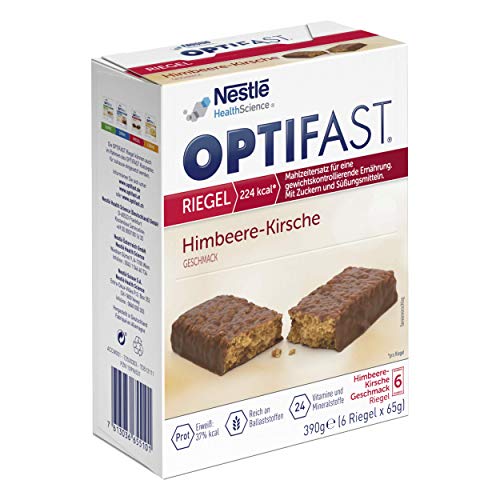 OPTIFAST Barritas Frutos Rojos - Estuche de 6 barritas de 65g cada una, sustitutivas de la comida para control de peso OPTIFAST Barritas Frutos Rojos - Estuche de 6 barritas de 65g cada una, sustitutivas de la comida para control de peso