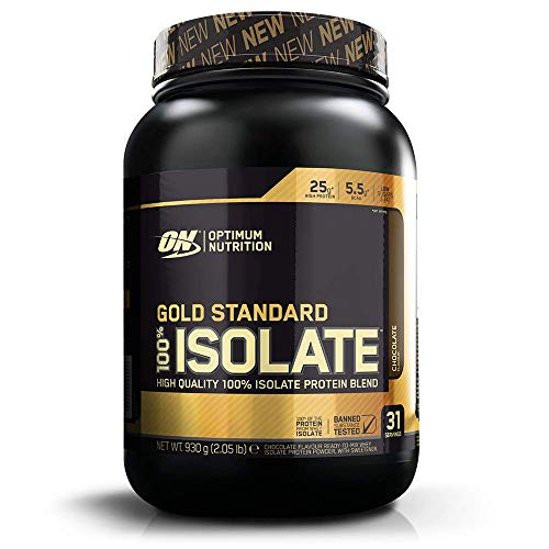 Optimum Nutrition 100% Gold Standard Isolate, Proteina Whey Isolate en Polvo para Aumentar Masa Muscular, Proteina Isolada, Chocolate, 31 Porciones, 930 g