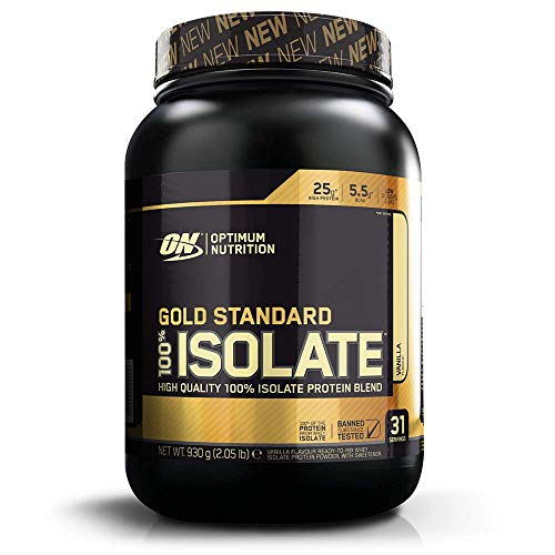 Optimum Nutrition 100% Gold Standard Isolate, Proteina Whey Isolate en Polvo para Aumentar Masa Muscular, Proteina Isolada, Vainilla, 31 Porciones, 930 g