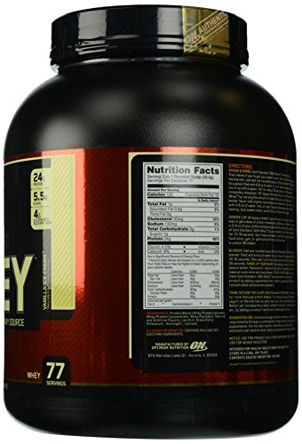 Optimum Nutrition Gold Standard 100% Whey Proteína en Polvo, Vainilla Ice Cream - 2270 g Optimum Nutrition Gold Standard 100% Whey Proteína en Polvo, Vainilla Ice Cream - 2270 g