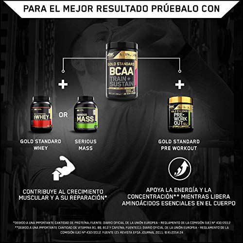 Optimum Nutrition Gold Standard BCAA Polvo, Suplementos Deportivos con Aminoacidos, Vitamina C, Zinc, Magnesio y Electrolitos, Melocotón y Fruta de la Pasión, 28 Porciones, 266g, Embalaje Puede Variar