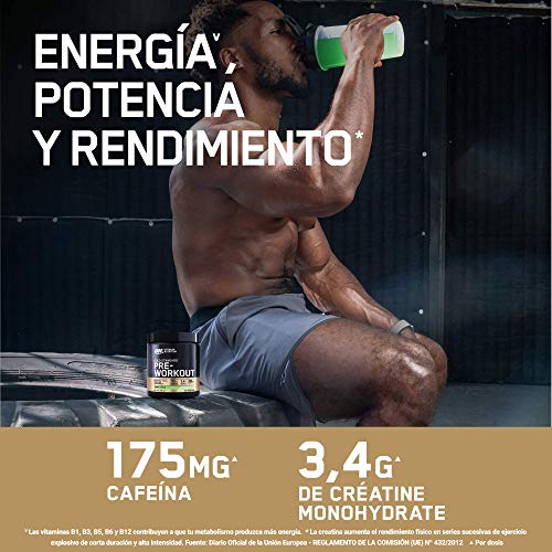 Optimum Nutrition Gold Standard Pre Workout en Polvo, Bebida Energética con Creatina Monohidratada, Beta Alanina, Cafeína y Vitamina B Complex, Manzana Verde, 30 Porciones, 330g, Embalaje Puede Variar Optimum Nutrition Gold Standard Pre Workout en Polvo, Bebida Energética con Creatina Monohidratada, Beta Alanina, Cafeína y Vitamina B Complex, Manzana Verde, 30 Porciones, 330g, Embalaje Puede Variar
