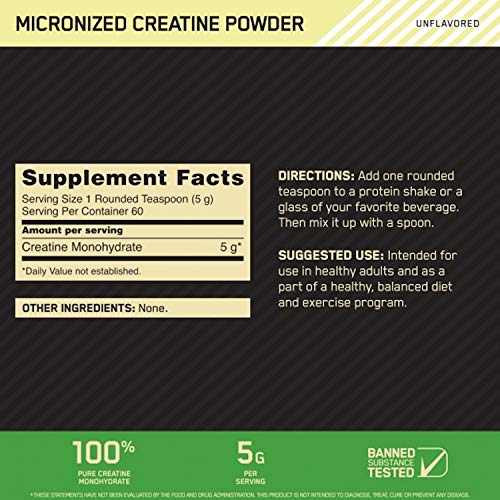 Optimum Nutrition Micronized Polvo Creatina Monohidrato sin Sabor - 317 gr Optimum Nutrition Micronized Polvo Creatina Monohidrato sin Sabor - 317 gr