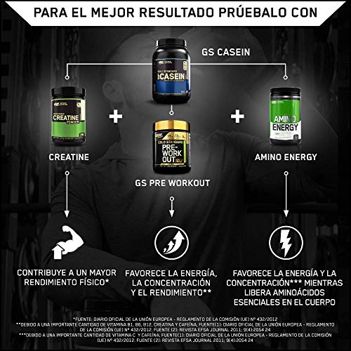 Optimum Nutrition ON 100% Gold Standard Casein, Proteínas en Polvo con BCAA Aminoacidos Ramificados y Esenciales, para recuperación, bajo en Azúcar, Galletas y Crema, 28 porciones, 0.9 kg