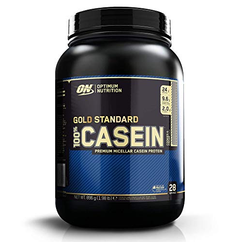 Optimum Nutrition ON 100% Gold Standard Casein, Proteínas en Polvo con BCAA Aminoacidos Ramificados y Esenciales, para recuperación, bajo en Azúcar, Galletas y Crema, 28 porciones, 0.9 kg Optimum Nutrition ON 100% Gold Standard Casein, Proteínas en Polvo con BCAA Aminoacidos Ramificados y Esenciales, para recuperación, bajo en Azúcar, Galletas y Crema, 28 porciones, 0.9 kg