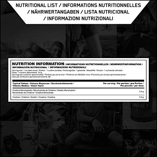 Optimum Nutrition ON Creatina Monohidrato Micronizada, Creatina en Polvo, Suplementos Deportivos para Rendimiento, Sin Sabor, 186 Porciones, 634 g, Embalaje Puede Variar