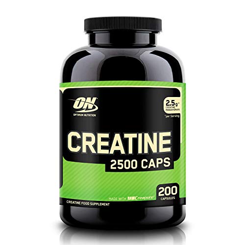 OPTIMUM NUTRITION ON Creatine 2500mg, Creatina en Cápsulas, Suplementos Deportivos de Creatina Monohidrato para Musculacion, Sin Sabor, 100 Porciones, 200 Cápsulas