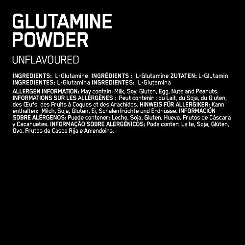 Optimum Nutrition ON Glutamine, l Glutamina en Polvo, Aminoacido, Suplementos para Ganar Masa Muscular, Sin Sabor, 120 Porciones, 630 g