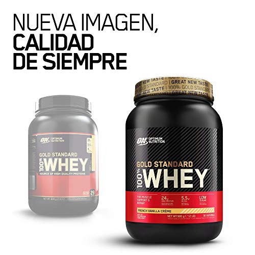 Optimum Nutrition ON Gold Standard 100% Whey Proteína en Polvo Suplementos Deportivos, Glutamina y Aminoacidos, BCAA, Crema de Vainilla Francesa, 30 Porciones, 900g, Embalaje Puede Variar Optimum Nutrition ON Gold Standard 100% Whey Proteína en Polvo Suplementos Deportivos, Glutamina y Aminoacidos, BCAA, Crema de Vainilla Francesa, 30 Porciones, 900g, Embalaje Puede Variar