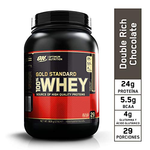 Optimum Nutrition ON Gold Standard 100% Whey Proteína en Polvo Suplementos Deportivos, Glutamina y Aminoacidos, BCAA, Double Rich Chocolate, 29 Porciones, 900 g, Embalaje Puede Variar