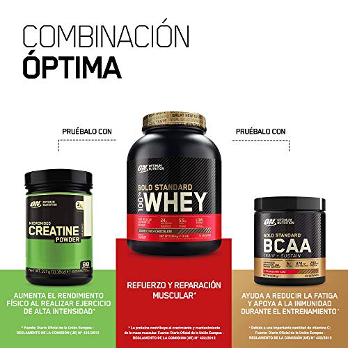 Optimum Nutrition ON Gold Standard 100% Whey Proteína en Polvo Suplementos Deportivos, Glutamina y Aminoacidos, BCAA, Helado de Vainilla, 146 porciones, 4.54 kg, Embalaje puede variar
