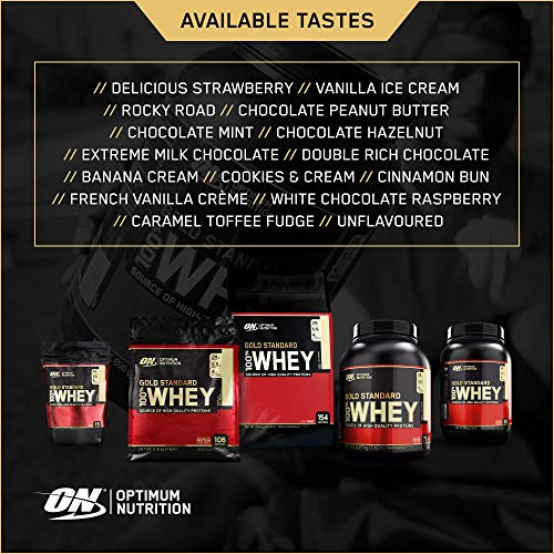 Optimum Nutrition ON Gold Standard 100% Whey Proteína en Polvo Suplementos Deportivos, Glutamina y Aminoacidos, BCAA, Rocky Road, 72 Porciones, 2.27 kg