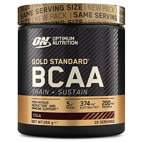 Optimum Nutrition ON Gold Standard BCAA Polvo, Suplementos Deportivos con Aminoacidos, Vitamina C, Zinc, Magnesio y Electrolitos, Cola, 28 Porciones, 266g, Embalaje Puede Variar