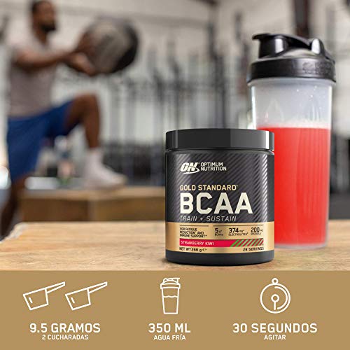 Optimum Nutrition ON Gold Standard BCAA Polvo, Suplementos Deportivos con Aminoacidos, Vitamina C, Zinc, Magnesio y Electrolitos, Fresa y Kiwi, 28 Porciones, 266g, Embalaje Puede Variar Optimum Nutrition ON Gold Standard BCAA Polvo, Suplementos Deportivos con Aminoacidos, Vitamina C, Zinc, Magnesio y Electrolitos, Fresa y Kiwi, 28 Porciones, 266g, Embalaje Puede Variar