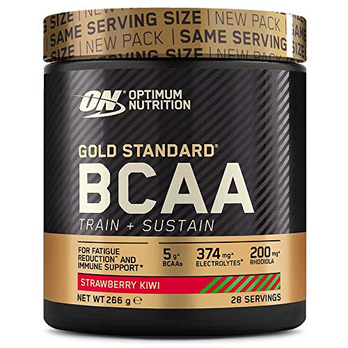 Optimum Nutrition ON Gold Standard BCAA Polvo, Suplementos Deportivos con Aminoacidos, Vitamina C, Zinc, Magnesio y Electrolitos, Fresa y Kiwi, 28 Porciones, 266g, Embalaje Puede Variar Optimum Nutrition ON Gold Standard BCAA Polvo, Suplementos Deportivos con Aminoacidos, Vitamina C, Zinc, Magnesio y Electrolitos, Fresa y Kiwi, 28 Porciones, 266g, Embalaje Puede Variar