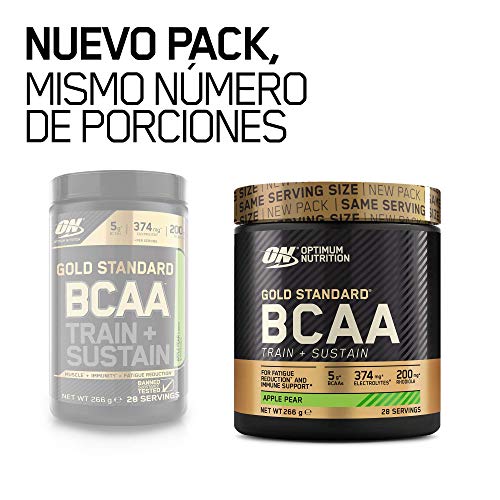 Optimum Nutrition ON Gold Standard BCAA Polvo, Suplementos Deportivos con Aminoacidos, Vitamina C, Zinc, Magnesio y Electrolitos, Manzana y Pera, 28 Porciones, 266g, Embalaje Puede Variar Optimum Nutrition ON Gold Standard BCAA Polvo, Suplementos Deportivos con Aminoacidos, Vitamina C, Zinc, Magnesio y Electrolitos, Manzana y Pera, 28 Porciones, 266g, Embalaje Puede Variar