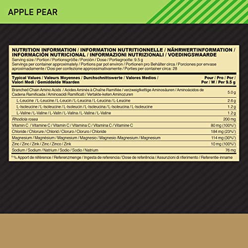 Optimum Nutrition ON Gold Standard BCAA Polvo, Suplementos Deportivos con Aminoacidos, Vitamina C, Zinc, Magnesio y Electrolitos, Manzana y Pera, 28 Porciones, 266g, Embalaje Puede Variar Optimum Nutrition ON Gold Standard BCAA Polvo, Suplementos Deportivos con Aminoacidos, Vitamina C, Zinc, Magnesio y Electrolitos, Manzana y Pera, 28 Porciones, 266g, Embalaje Puede Variar