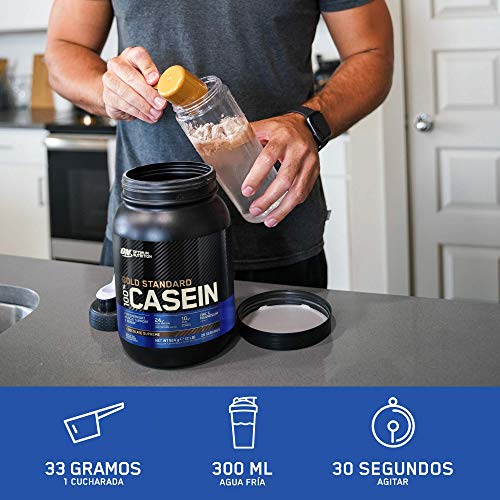 Optimum Nutrition ON Gold Standard Casein, Proteinas de Caseina en Polvo con BCAA Aminoacidos Esenciales, Zinc y Magnesio en Polvo, Chocolate, 55 Porciones, 1,82 kg, Embalaje Puede Variar