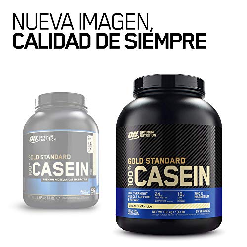 Optimum Nutrition ON Gold Standard Casein, Proteinas de Caseina en Polvo con BCAA Aminoacidos Esenciales, Zinc y Magnesio en Polvo, Vainilla, 55 Porciones, 1.82 kg, Embalaje Puede Variar Optimum Nutrition ON Gold Standard Casein, Proteinas de Caseina en Polvo con BCAA Aminoacidos Esenciales, Zinc y Magnesio en Polvo, Vainilla, 55 Porciones, 1.82 kg, Embalaje Puede Variar