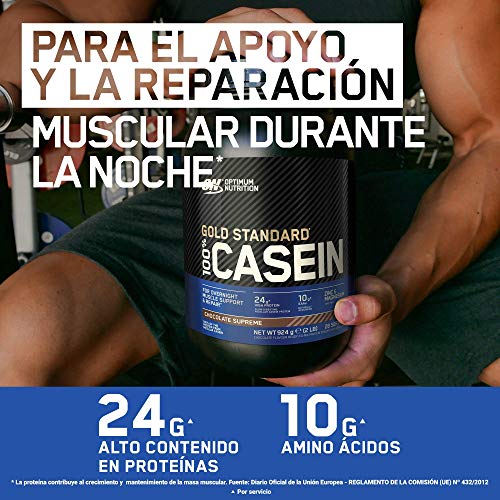 Optimum Nutrition ON Gold Standard Casein, Proteinas de Caseina en Polvo con BCAA Aminoacidos Esenciales, Zinc y Magnesio en Polvo, Vainilla, 55 Porciones, 1.82 kg, Embalaje Puede Variar