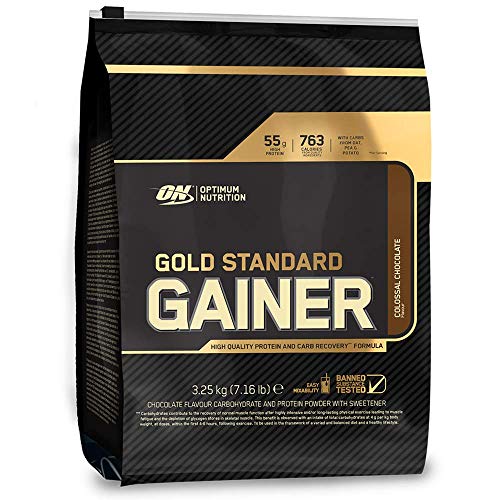 Optimum Nutrition ON Gold Standard Gainer, Mass Gainer, Proteínas en Polvo para Aumentar Masa Muscular y Recuperación, Chocolate, 16 Porciones, 3.25 kg Optimum Nutrition ON Gold Standard Gainer, Mass Gainer, Proteínas en Polvo para Aumentar Masa Muscular y Recuperación, Chocolate, 16 Porciones, 3.25 kg