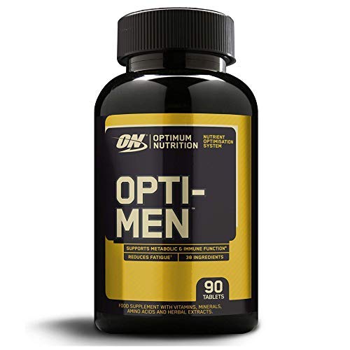 Optimum Nutrition ON Opti-Men, Suplemento Multivitamínico, Multivitaminas y Minerales para Hombres con BCAA, Glutamina, Vitamina C, Zinc y Magnesio, sin sabor, 30 porciones, 90 Cápsulas