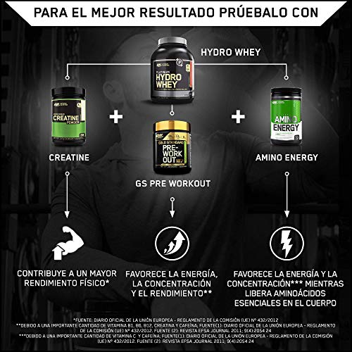 Optimum Nutrition ON Platinum Hydro Whey, Proteínas en Polvo, para Masa Muscular y Musculacion, fuente de BCAA, bajo en Calorías, Fresa, 40 porciones, 1.6 kg