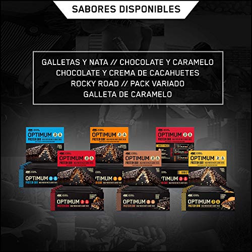 Optimum Nutrition ON Protein Bar barritas proteínas con whey protein isolate, dulces altas en proteína y low carb, chocolate mantequilla de cacahuete, 10 barras (10 x 62 g)