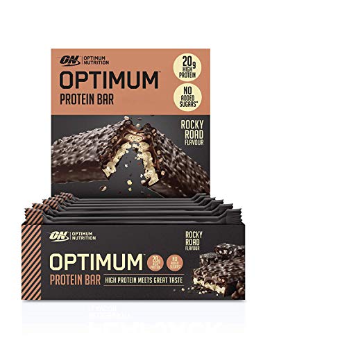 Optimum Nutrition ON Protein Bar Barritas Proteínas con Whey Protein Isolate, Dulces Altas en Proteína y Low Carb, Rocky Road, 10 Barras (10 x 60 gr) Optimum Nutrition ON Protein Bar Barritas Proteínas con Whey Protein Isolate, Dulces Altas en Proteína y Low Carb, Rocky Road, 10 Barras (10 x 60 gr)