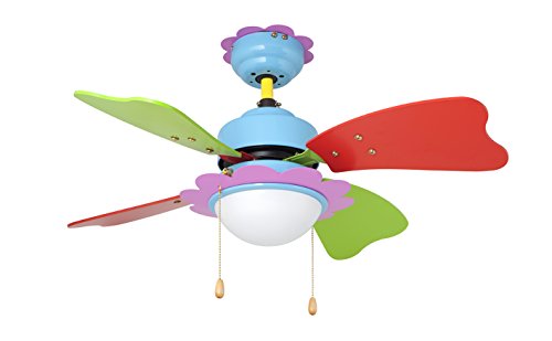 Orbegozo CC62075 Ventilador de Techo con luz, 3 velocidadesaspas de Colores, 75 cm de diámetro, 50 W de Potencia, Multicolor