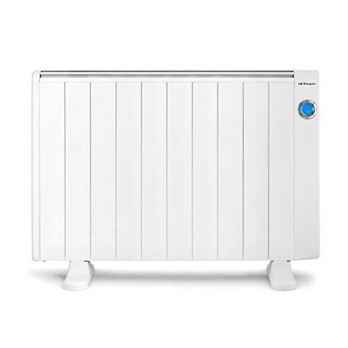 Orbegozo RRE 1810 Emisor Térmico Bajo Consumo, 10 Elementos de Calor, Pantalla Digital LCD, Mando a Distancia, Funcionamiento Programable, 1800 W, Aluminio, Blanco