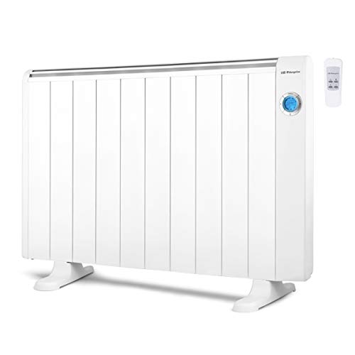 Orbegozo RRE 1810 Emisor Térmico Bajo Consumo, 10 Elementos de Calor, Pantalla Digital LCD, Mando a Distancia, Funcionamiento Programable, 1800 W, Aluminio, Blanco