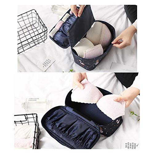 Organizador de cajones de ropa interior, organizador de ropa interior de viaje, nuevo flamenco de gran capacidad para mujeres a prueba de agua, madre, brazo, bolsa, bolsa de bolsa, bolsillos múltiples