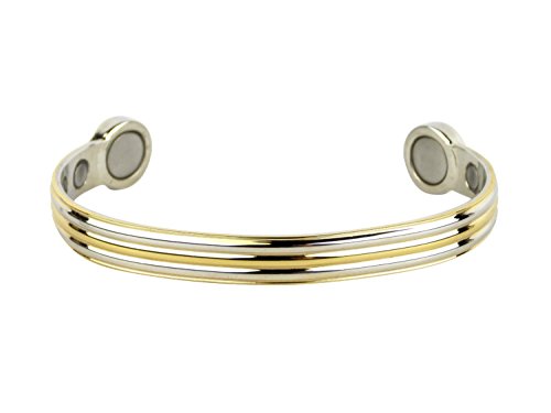 Oro/plata Triple banda 6 Fuerte Iman Liberty Health pulsera de cobre