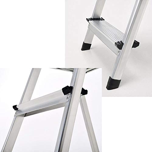 ORYX 23010001 Escalera Aluminio 3 Peldaños Plegable, Uso doméstico, Antideslizante, Ligera y Resistente