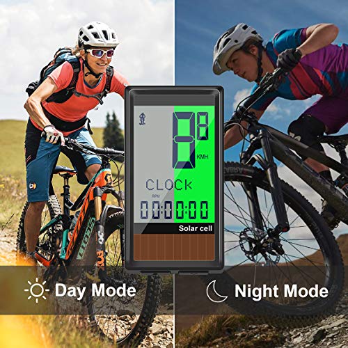 Osaloe Cuentakilómetros Inalámbrico para Bicicleta, Computadora para Bicicleta Impermeable de 5 Idiomas con Pantalla LCD, Velocímetro de bicicleta de 19 funciones para Ciclismo (Negro)